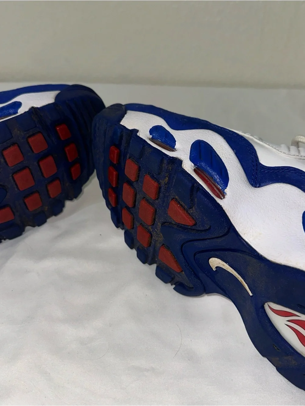 Nike Kids White, Blue & Red Retro Strap High-Tops